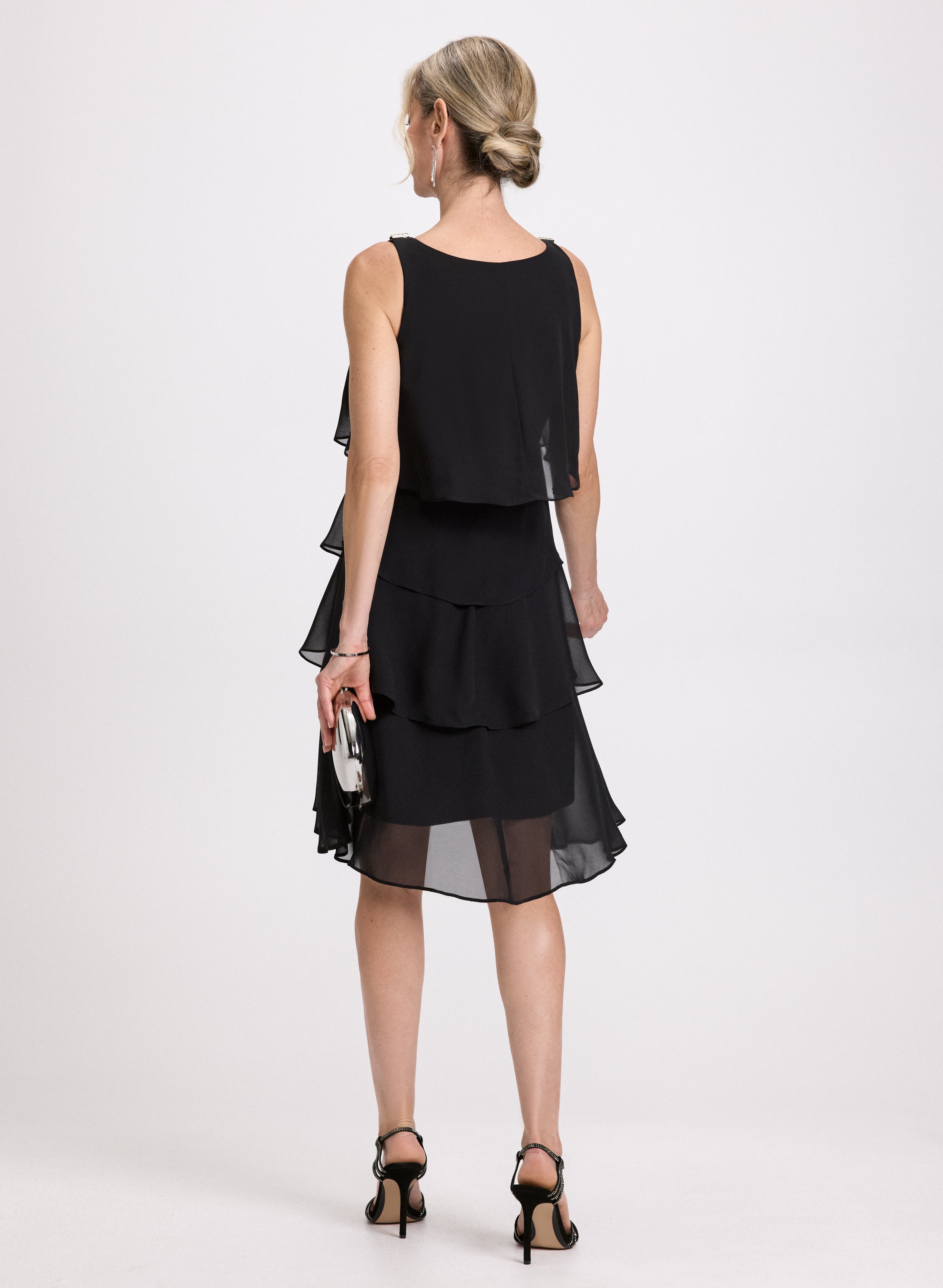 Elegant Chiffon Tiered Evening Dress for Women - Formal Gown for Prom, Wedding & Special Occasions