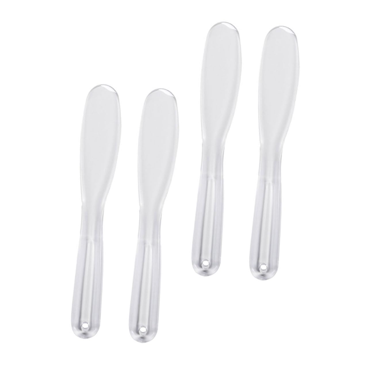4pcs Transparent Spatulas for DIY Facial Mask & Skin Care - Mixing Spoons for Creams, Clay Masks, Essential Oils - Perfect for Home Spa, Beauty Salon & Cosmetic Application
