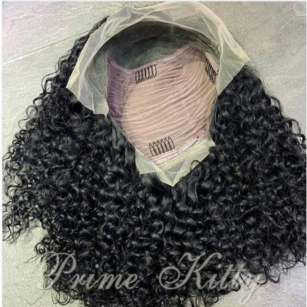 360 Lace Frontal Wig Human Hair for Black Women - 9A Brazilian Virgin Hair, Pre Plucked, Glueless, Wavy & Afro Kinky Curly, 12