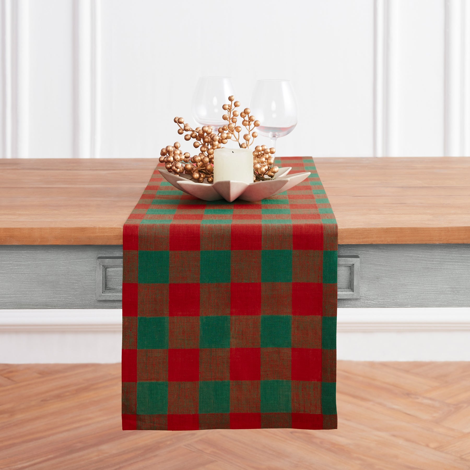 Buffalo Check Table Runner - Red and Black Plaid Cotton Table Decor for Farmhouse, Rustic & Holiday Dining - Perfect for Christmas, Thanksgiving & Everyday Use