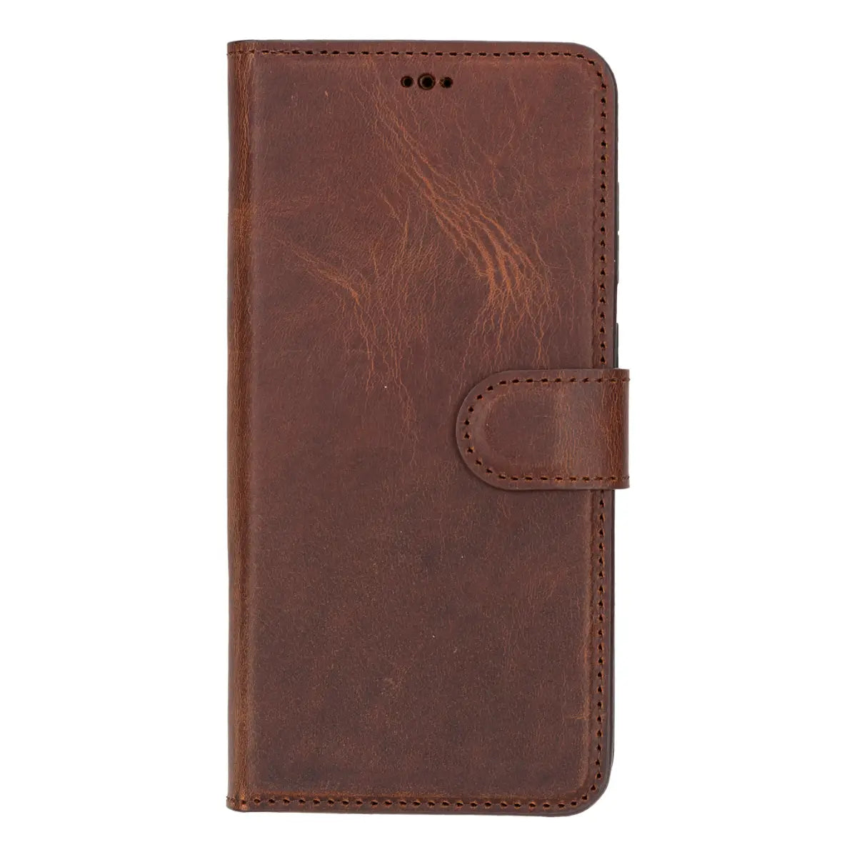 Distressed Brown Magnetic Leather Wallet Case for Samsung Galaxy S25 Plus - Slim Protective Cover with Card Holder & RFID Blocking - Perfect for Everyday Use, Travel & Business (Galaxy S25 Plus)