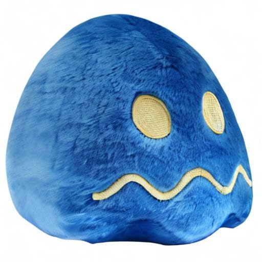 Pingong 6 Inch Pac-Man Ghost Plush Toy - Soft & Cuddly Stuffed Animal for Kids | Perfect for Easter, Children's Day & Birthday Party Decorations | Great Gift Idea for Gamers & Anime Fans (Dark Blue)