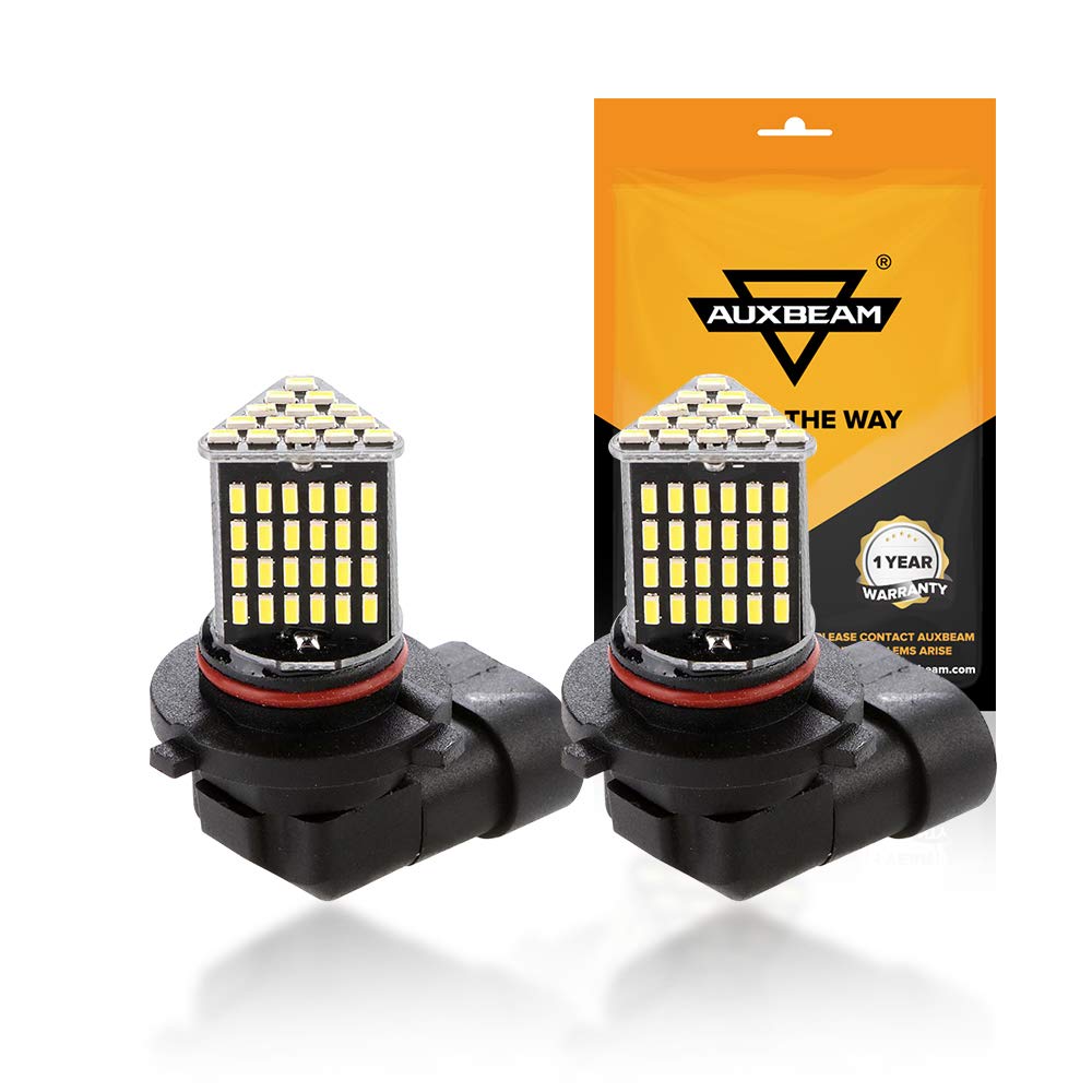 Auxbeam 9005/9006 LED Fog Light Bulbs 6000K Xenon White - 800 Lumens Super Bright - Pack of 2 - Perfect for Fog Lights, Signal Lights, Turn Signals, Parking & Tail Lights - Ideal for Night Driving & Bad Weather Conditions