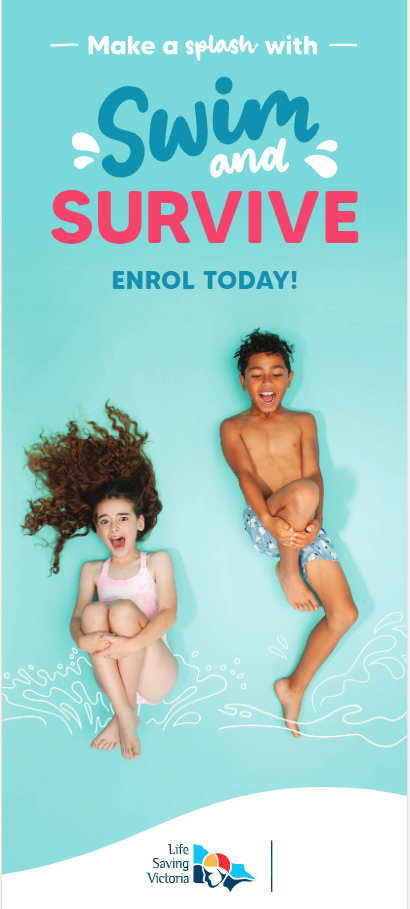 Swim & Survive Pull Up Banners - Portable Retractable Stand Displays for Pool Safety & Swimming Lessons | Perfect for Swim Schools, Beaches & Water Safety Events