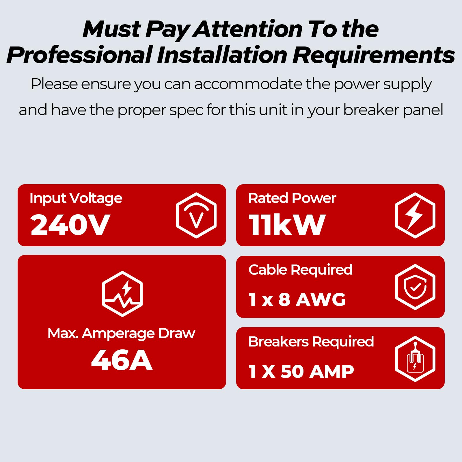 MIZUDO 11kW 240V Electric Tankless Water Heater - Instant Endless Hot Water, 2.6 GPM Flow Rate, LED Digital Display, ETL Certified | Perfect for Kitchen, Bathroom & RV Use