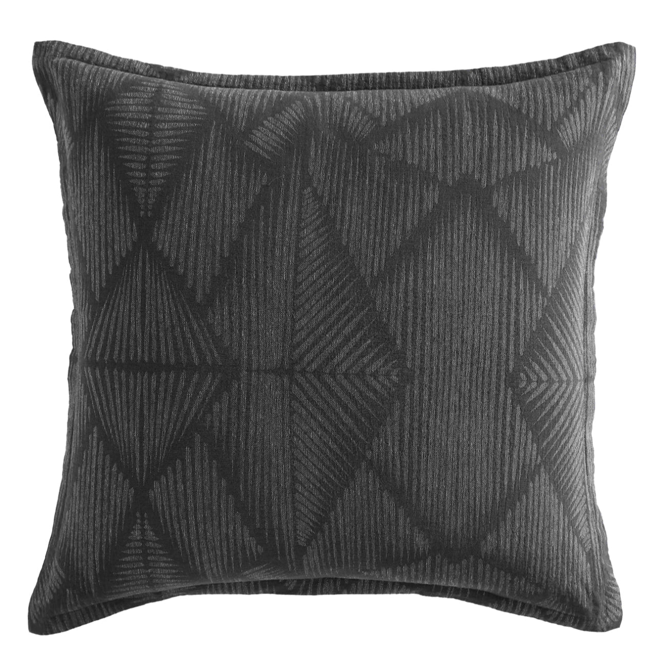Premium Kenya Charcoal European Pillowcase Set - Breathable & Soft Luxury Bedding by Logan and Mason Platinum - Perfect for Master Bedroom, Guest Room & Airbnb Stays