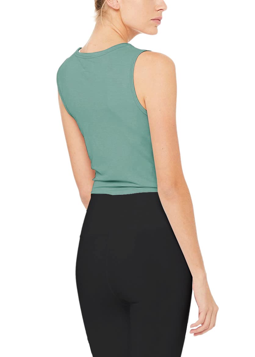 Bestisun Women's Cropped Workout Tops - Flowy Gym Athletic Shirts for Yoga & Exercise | Slim Fit Fitness Apparel for Running, Pilates & Gym Training