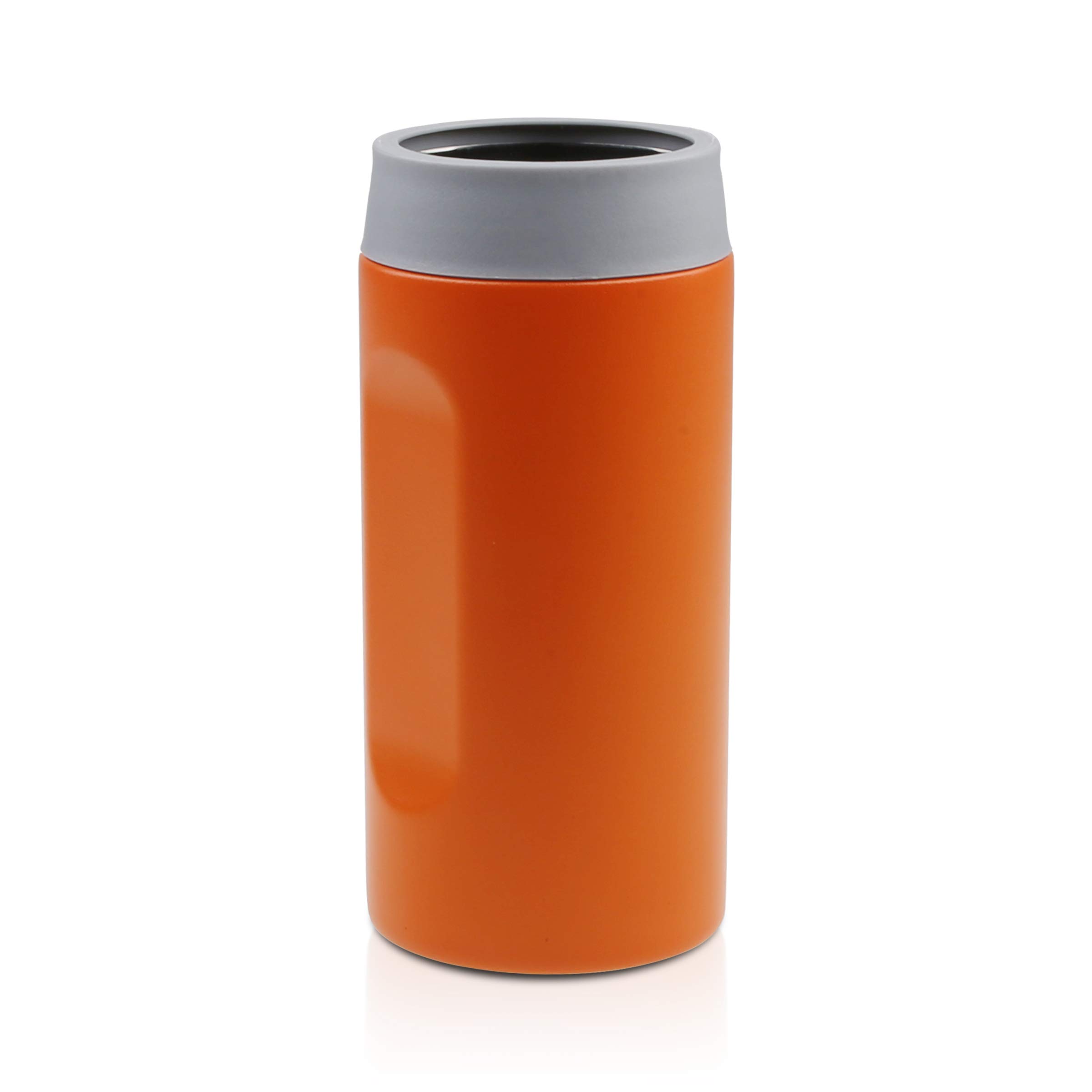 Tahoe Trails 12oz Vacuum Insulated Slim Can & Bottle Cooler - Double Wall Stainless Steel Copper Plated Can Chiller for Beer, Soda & Energy Drinks - Perfect for Camping, BBQs, Parties & Outdoor Activities (Orange, 64-Pack)