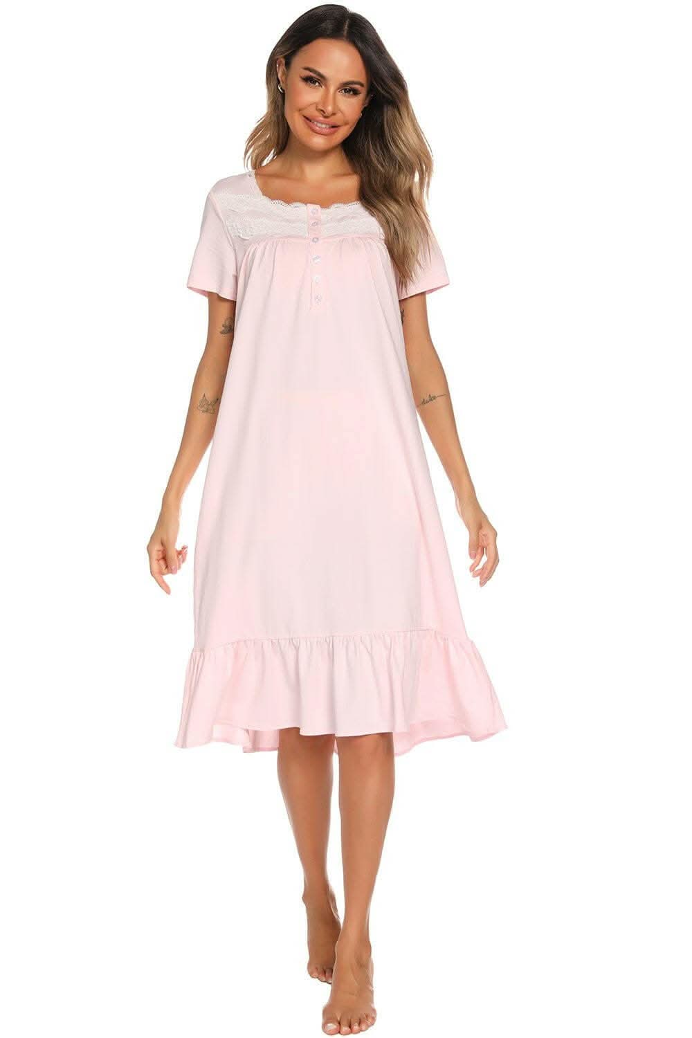 Elegant Square Neck Lace Trim Dress for Women - Perfect for Weddings, Parties & Special Occasions