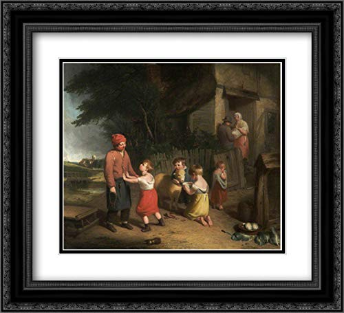 William Collins Pet Lamb 22x20 Black Ornate Framed Art Print - Double Matted Museum Quality Wall Decor for Living Room, Bedroom & Nursery
