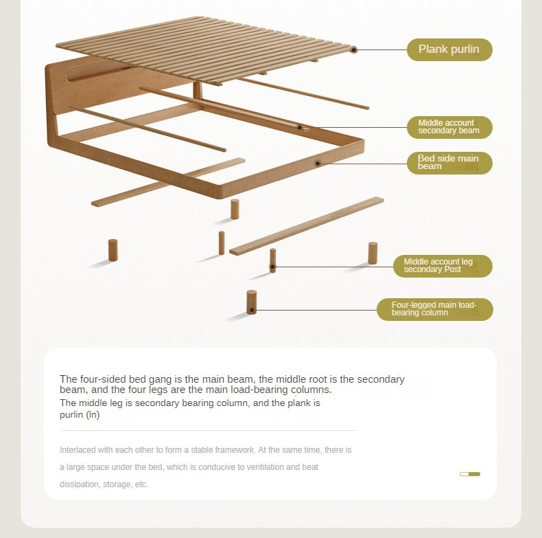 Solid Oak Wood Suspension Luminous Bed - Modern Floating Platform Bed with LED Lighting for Bedroom, Guest Room, or Dorm