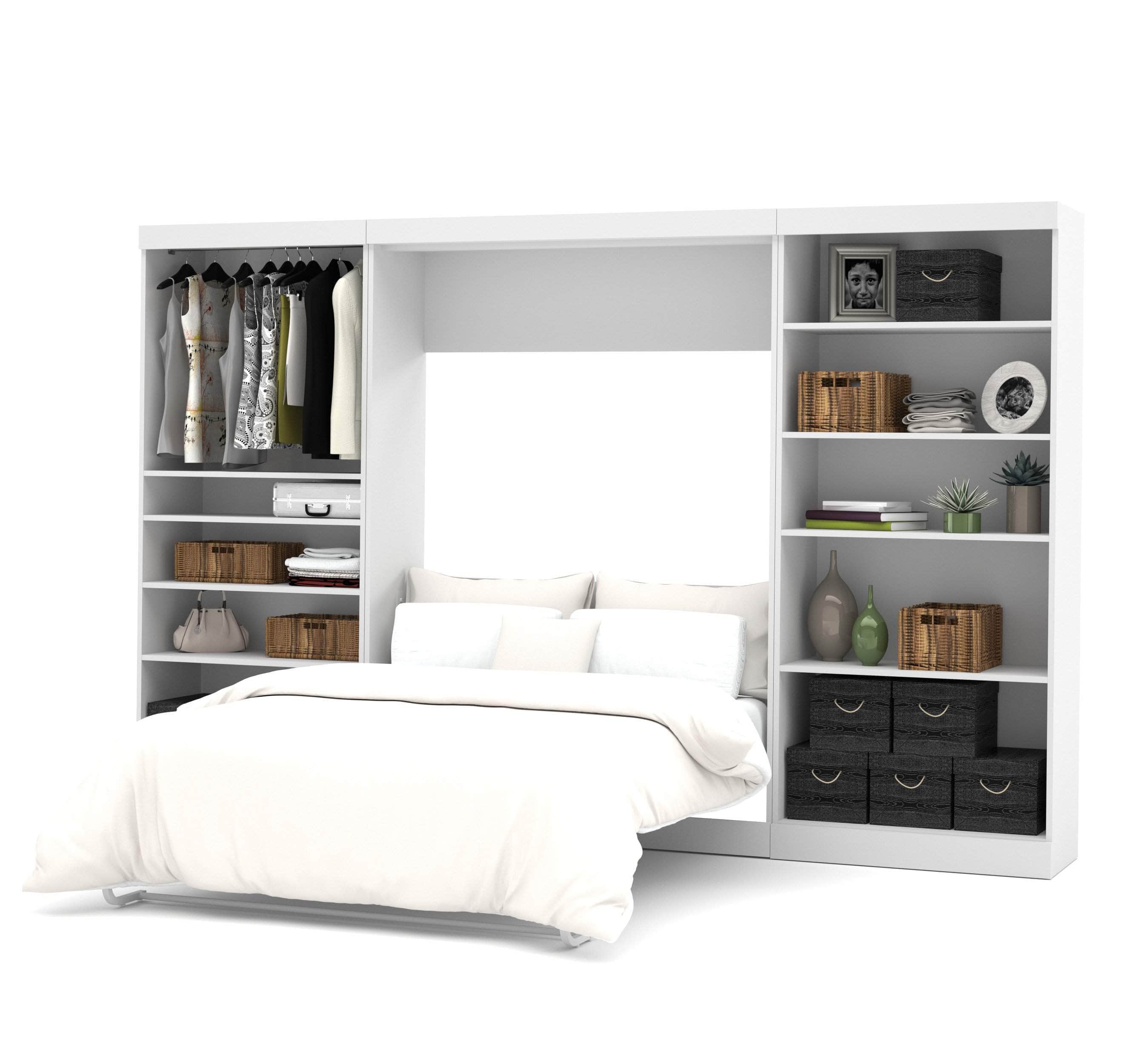 Pur Full Murphy Wall Bed with 2 Storage Units (131
