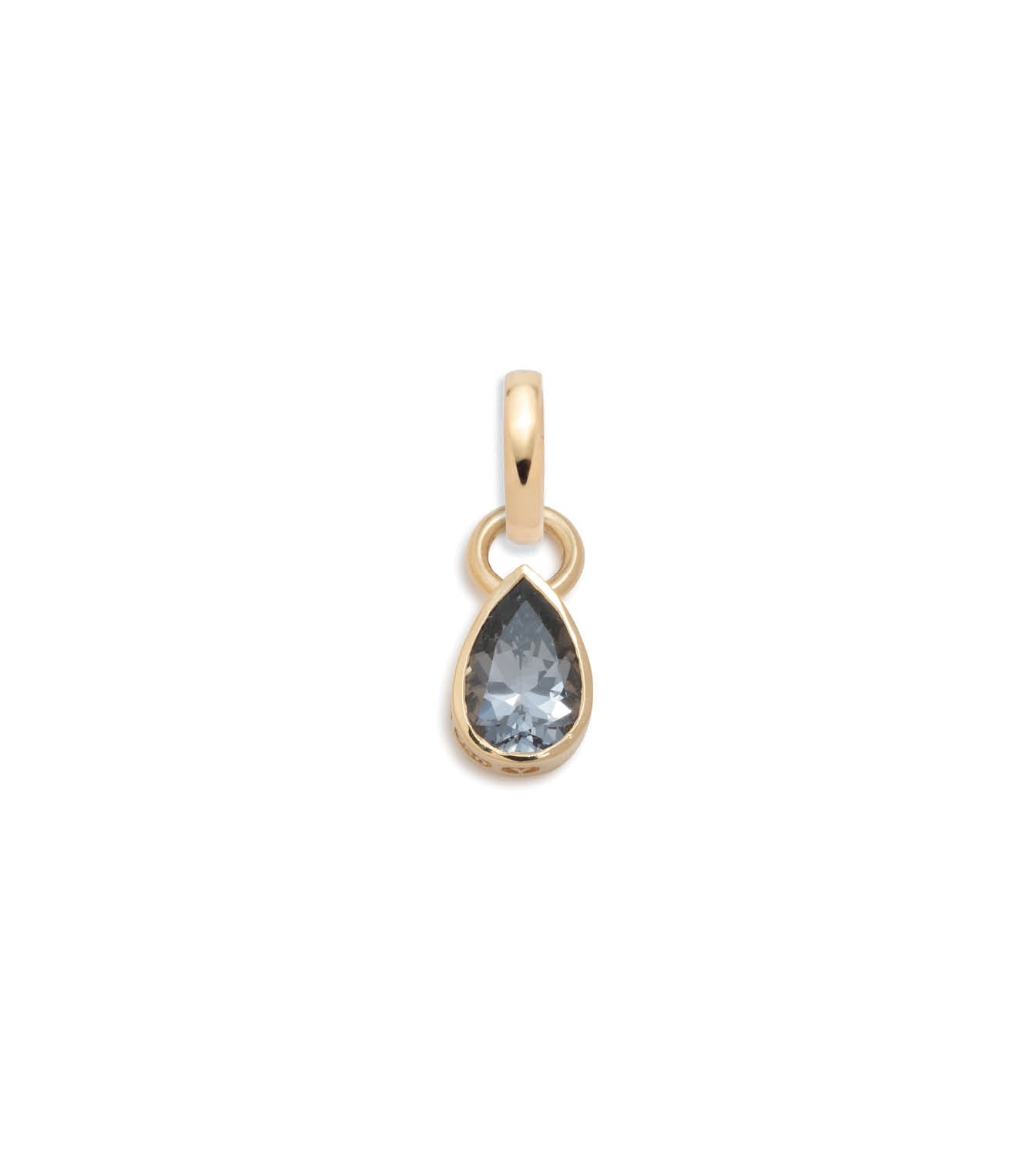 1ct Grey Spinel Pear Pendant Necklace with Annex Link - Elegant Sterling Silver Jewelry for Women, Perfect Gift for Anniversary, Valentine's Day & Special Occasions