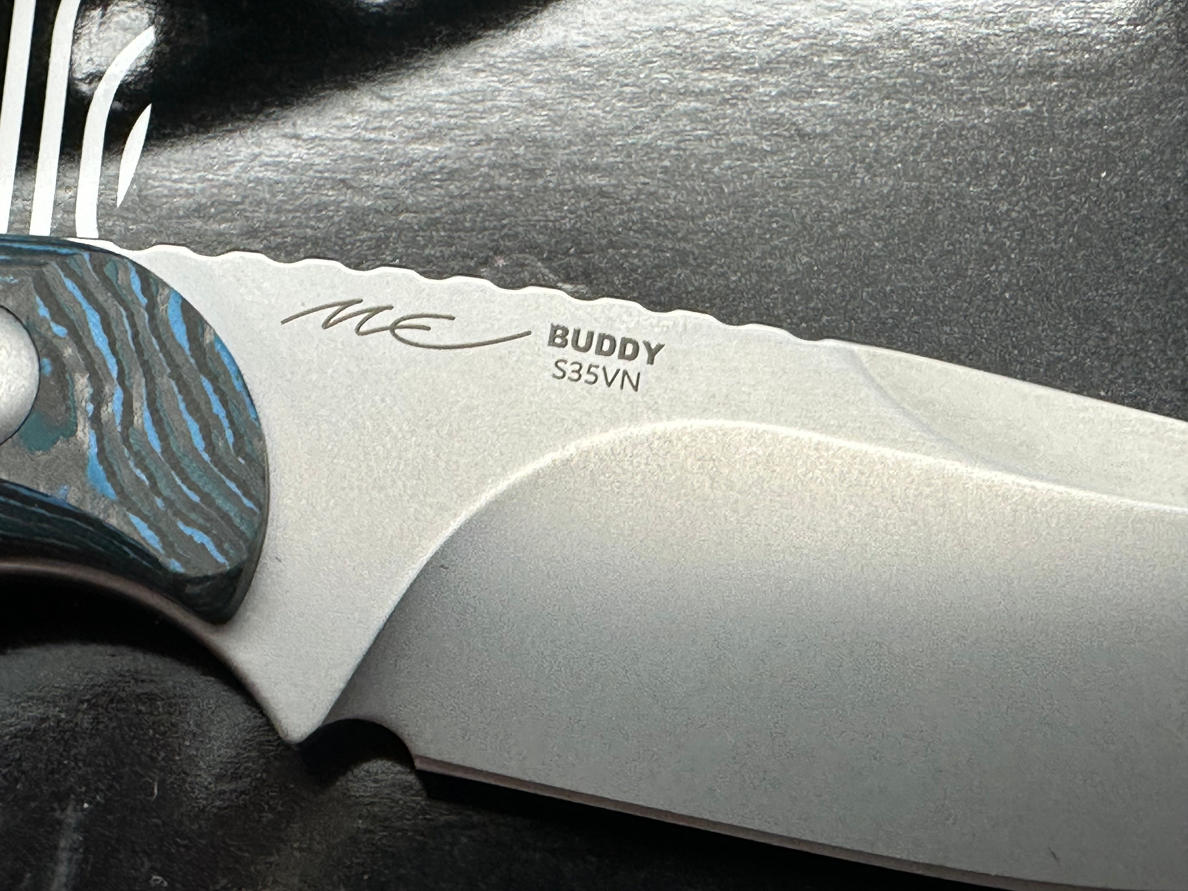 Kizer Buddy Fixed Blade Knife - Arctic Storm Fat Carbon Scales & S35VN Steel Blade - Outdoor Camping, Hunting, Survival EDC Tool