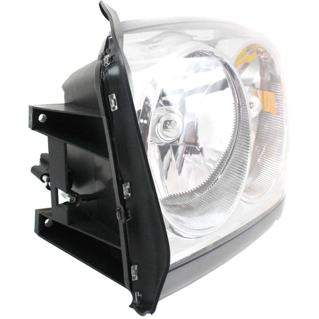 2005-2007 Dodge Dakota Headlight Assembly Pair - Driver & Passenger Side with Chrome Interior & Corner Light Bulb Shield (CH2502159 + CH2503159 | 55077607AB + 55077606AB) - Perfect for Night Driving & Off-Road Adventures
