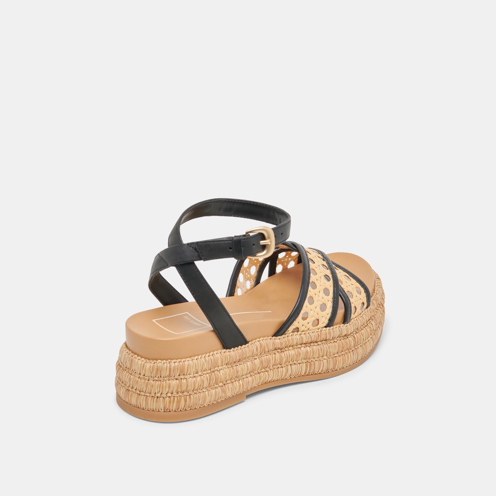 WRILEY Women's Black Woven Raffia Sandals - Comfortable Summer Beach Slides for Outdoor Walking, Vacation & Casual Wear