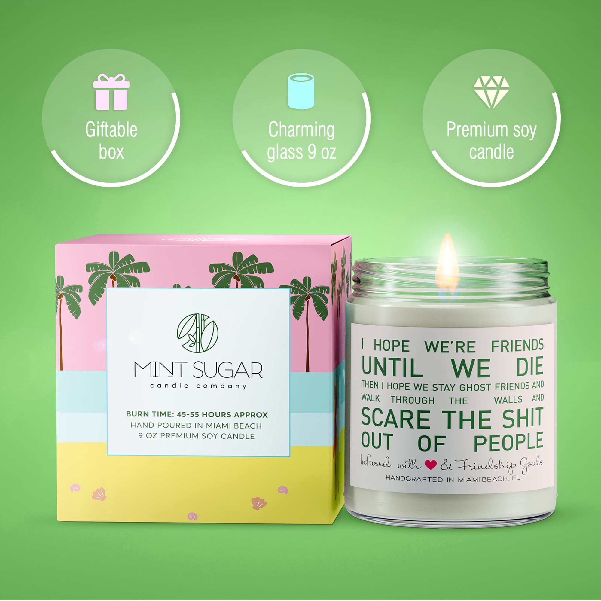 Funny Soy Wax Candle for Women - Hand Poured in USA - 9 oz Best Friend Gift - Cute Christmas & Friendship Ideas - Perfect for Home, Office, and Relaxation