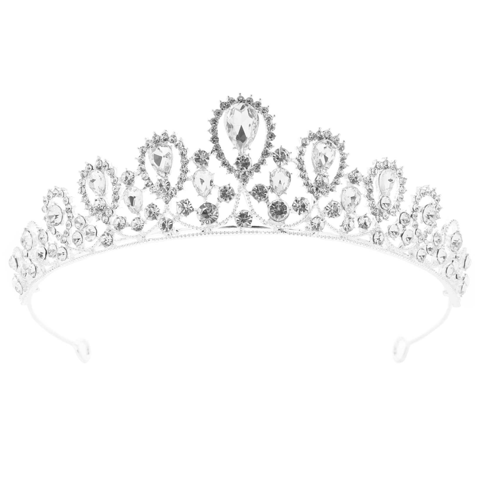 Minkissy Girls Hair Accessories Set - Rhinestone Crown Headband, Hair Ties & Crystal Hair Jewelry for Brides, Princess Parties & Special Occasions
