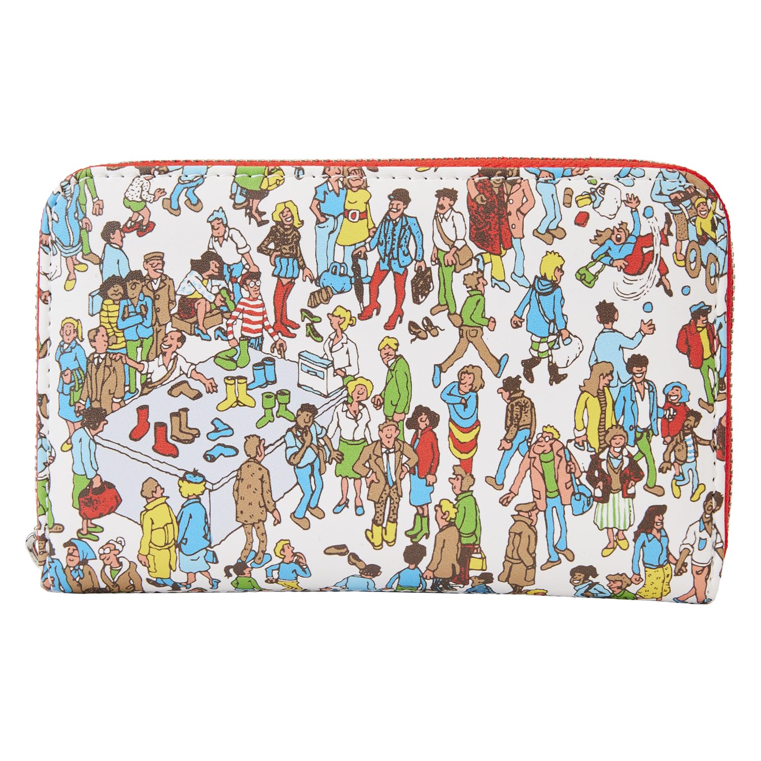 Where's Waldo Allover Print Zip Around Wallet - Fun Cartoon Character Design for Men & Women - Perfect for Travel, Shopping, and Everyday Use