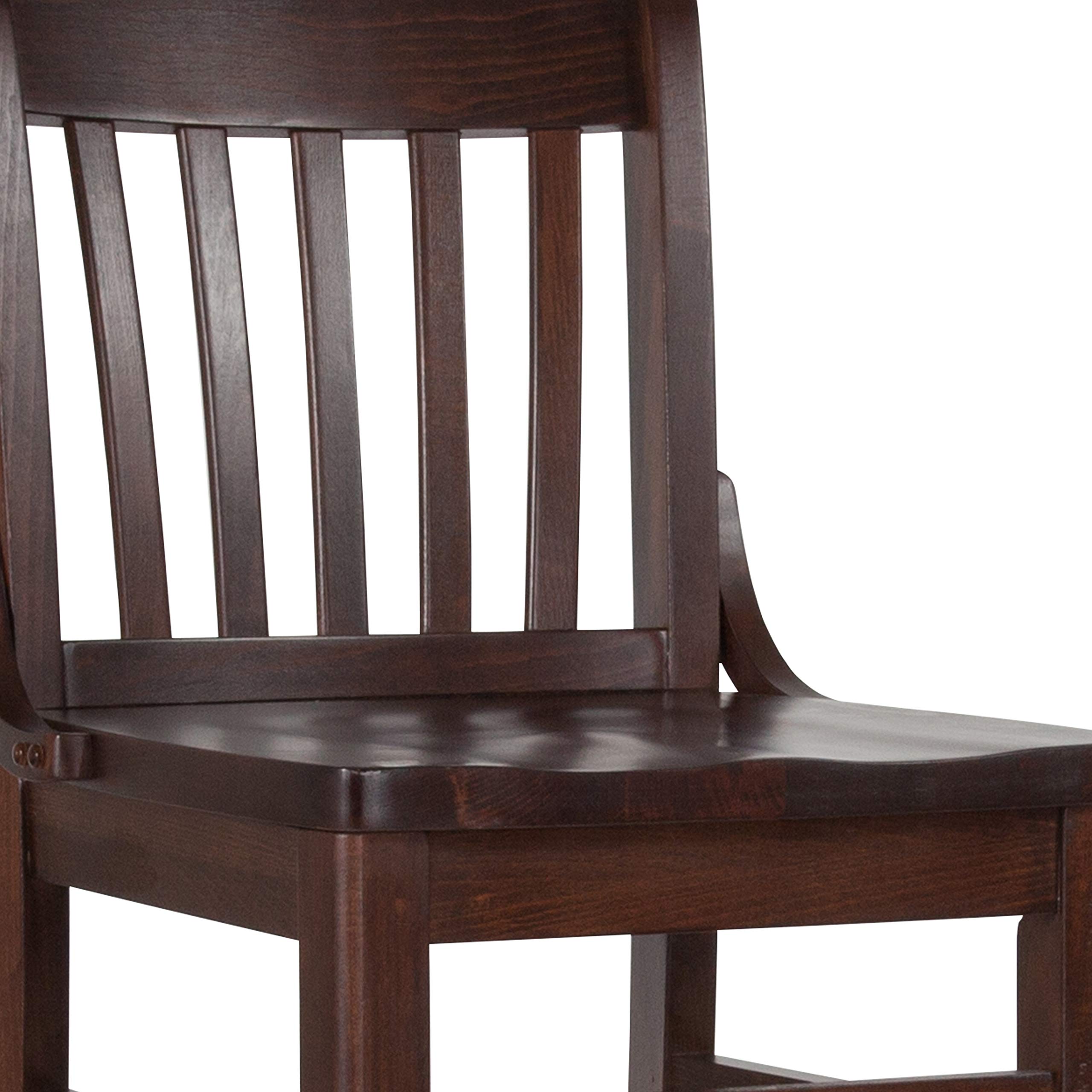 Emma & Oliver School House Back Walnut Wood Barstool - 24