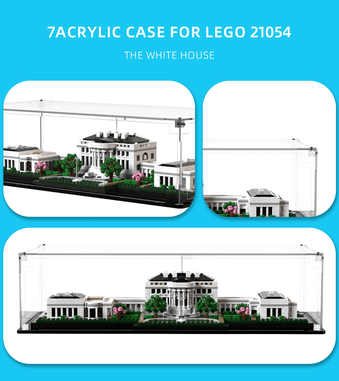 Official LEGO White House 21054 Display Case - Premium Acrylic Showcase for Collectible Building Sets | Perfect for Home Decor, Office Display & Gift Giving