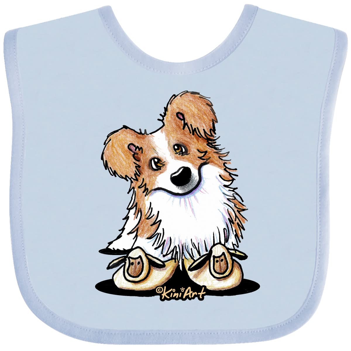 Inktastic Red Border Collie Baby Bib - Cute Dog Design Drool Bib for Infants & Toddlers - Perfect for Feeding Time, Playtime, and Photo Shoots