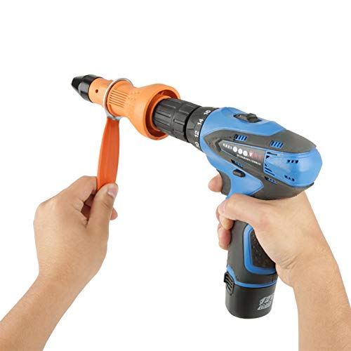Cordless Drill Rivet Gun Adapter Kit - Electric Riveting Tool with Wrench, Nozzles & 3 Spare Nuts for DIY Home Improvement and Metalworking Projects