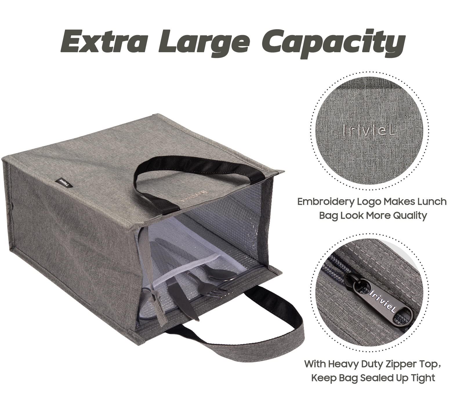 Insulated Lunch Bag for Women & Men - Large Reusable Lunch Tote with Zipper, Thermal Lunch Box for Office, School & Picnics | Perfect for Meal Prep, Work Commutes & Outdoor Activities