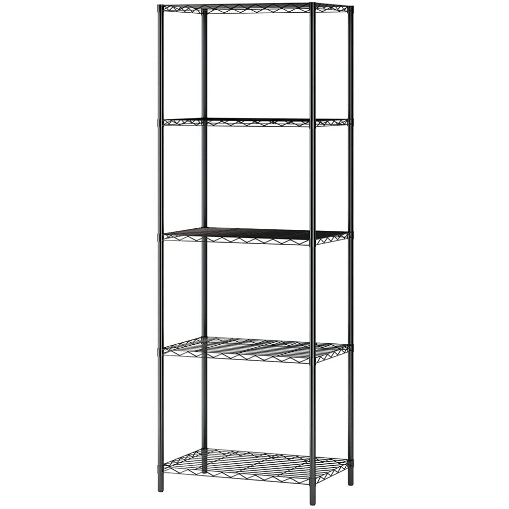 5-Shelf Steel Kitchen Organizer Rack - Heavy Duty Storage Shelving Unit for Pantry, Spice, Dishes & Cookware | Space Saving Wire Shelf for Kitchen, Bathroom & Garage Organization