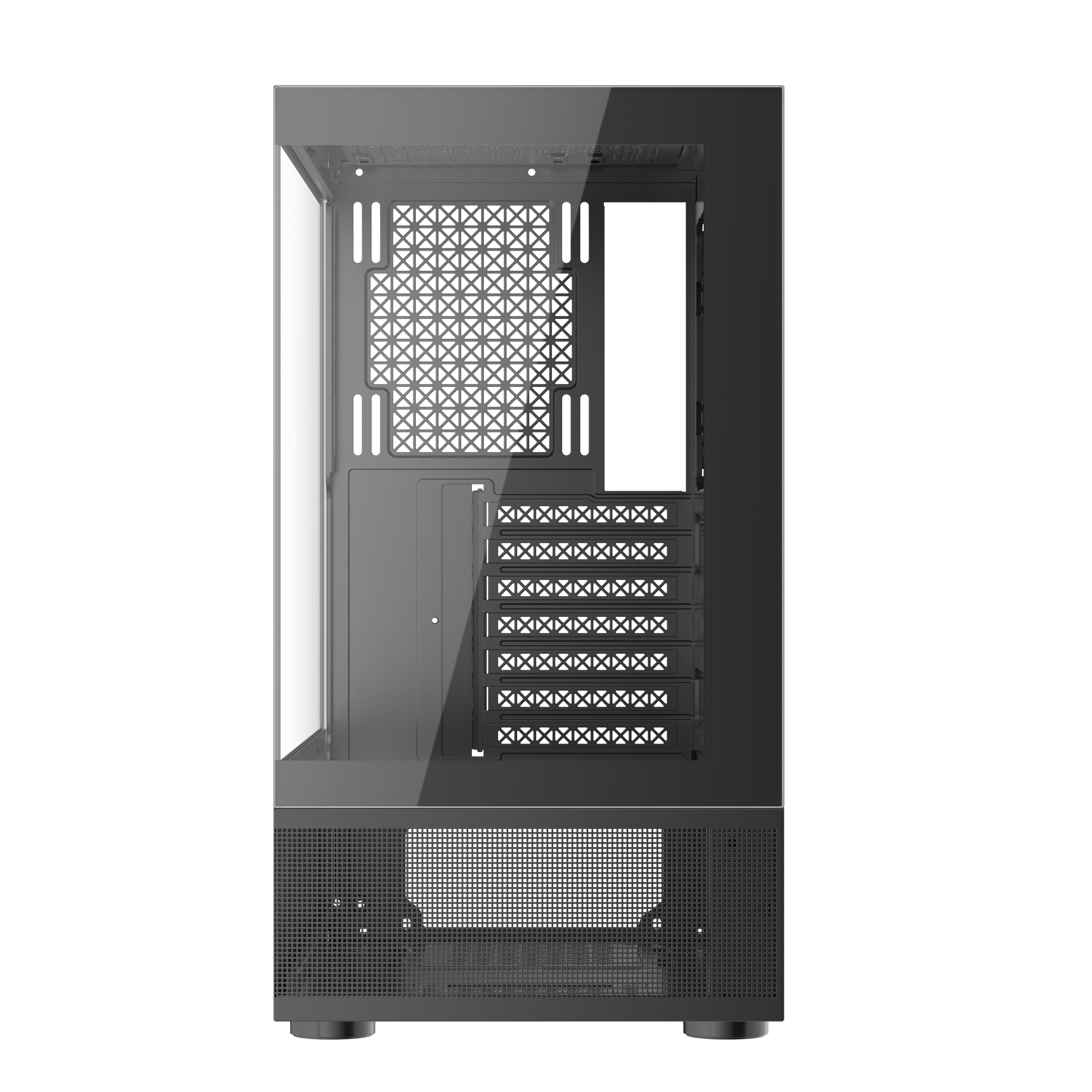 1st Player MI7 Black ATX/MATX/ITX PC Gaming Case - High Airflow, Tempered Glass, RGB Lighting for Ultimate Gaming & Workstation Setup