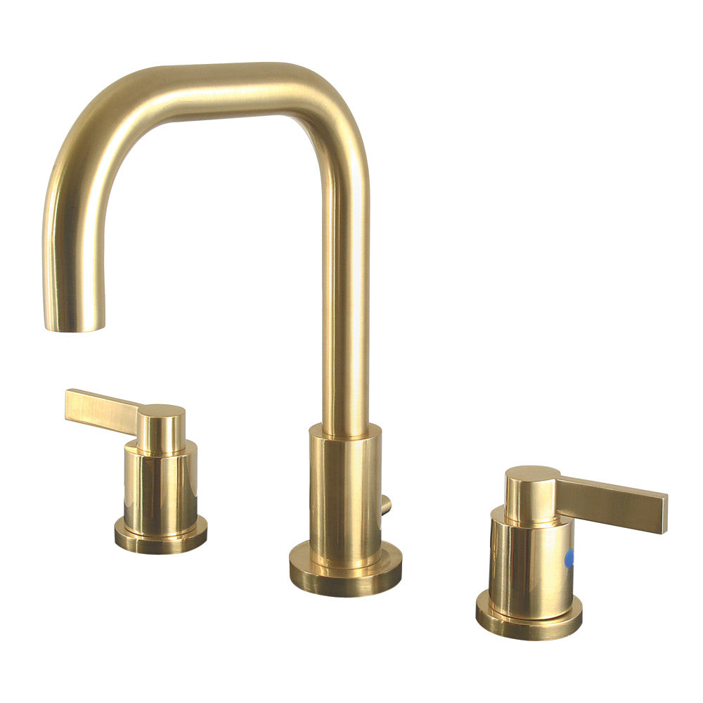 Kingston Brass FSC8938NDL NuvoFusion 8-Inch Widespread Bathroom Faucet with Pop-Up Drain - Modern Matte Black Finish for Vanity Sinks, Perfect for Master Bathrooms and Powder Rooms