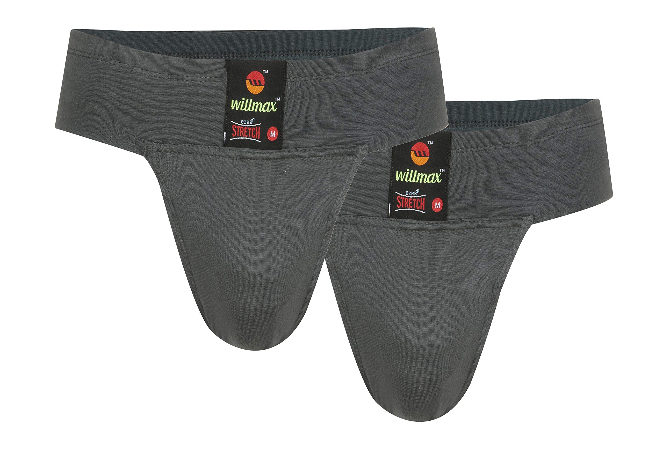 WMX Men's Athletic Support Briefs with Cup Pocket - 2 Pack - Cotton Gym Underwear for Workout, Running & Sports - Comfortable & Breathable Workout Underwear for Active Men