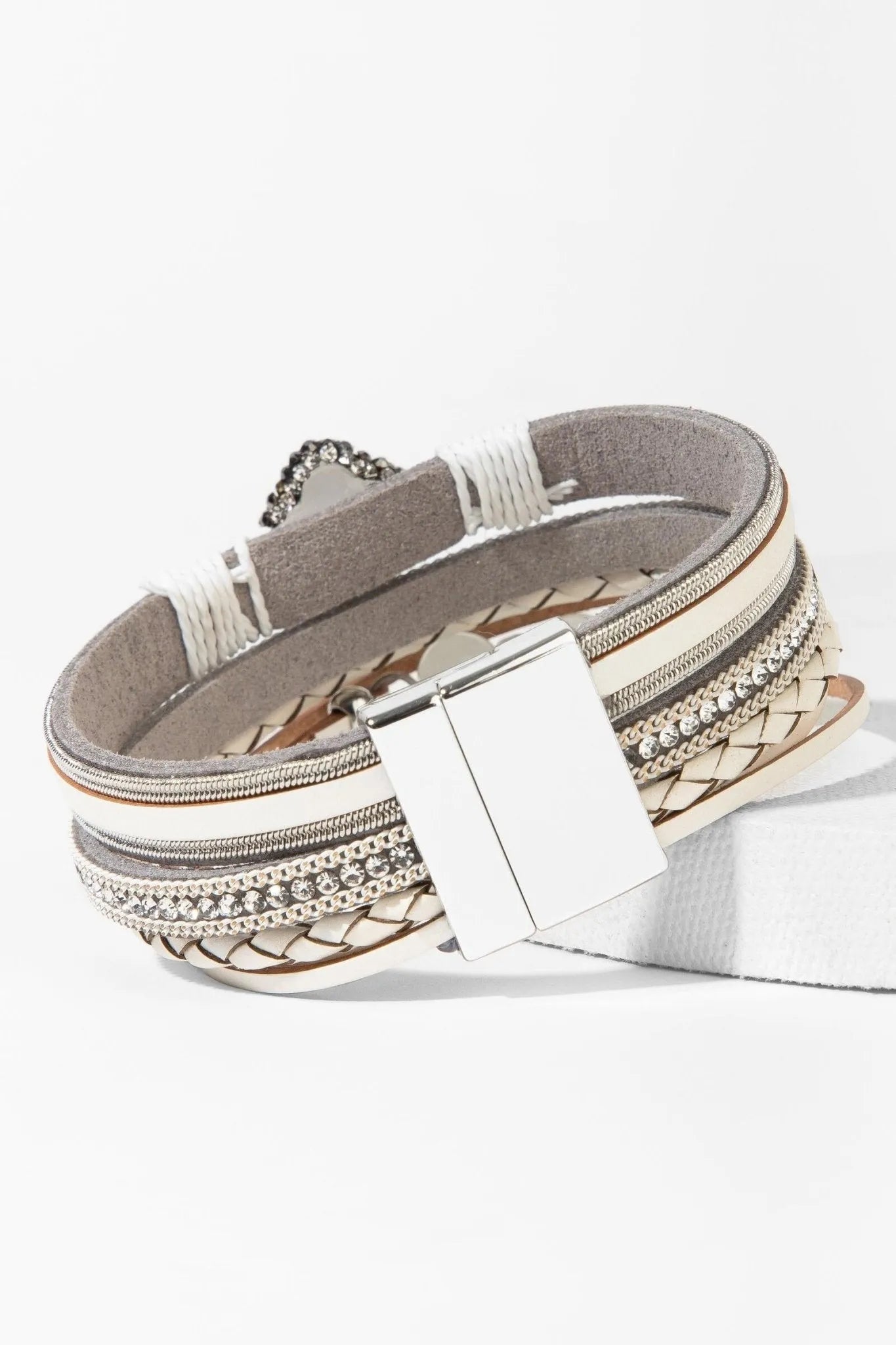 Elegant Crystal Beaded Leather Bracelet for Women - Boho Chic Handmade Jewelry Gift for Birthday, Anniversary & Special Occasions - Perfect for Parties, Weddings & Everyday Wear