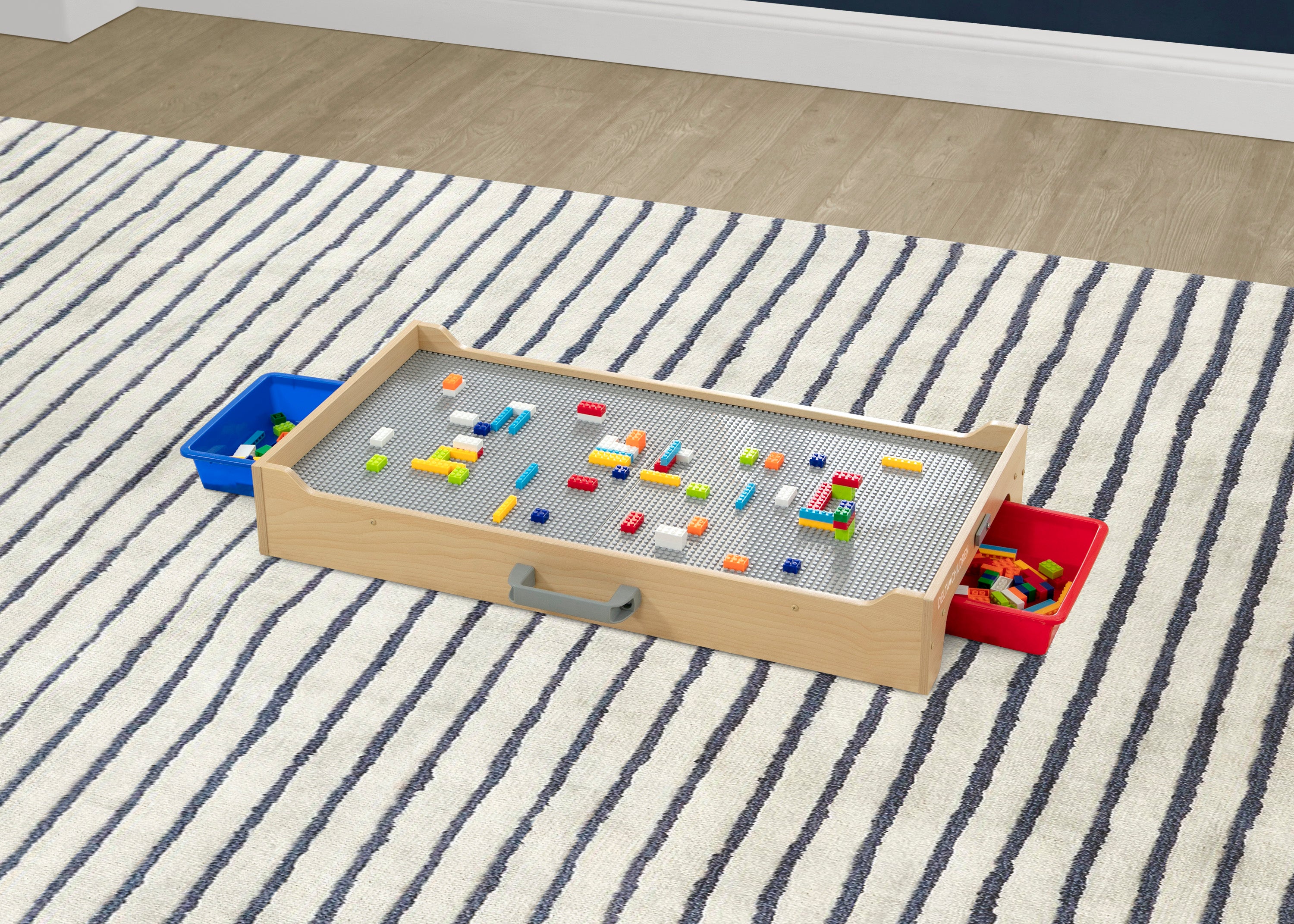 Play N Store Kids Building Bricks Play Table with 100+ Colorful Bricks - STEM Learning Toy for Creative Play, Room Organization & Toddler Activities