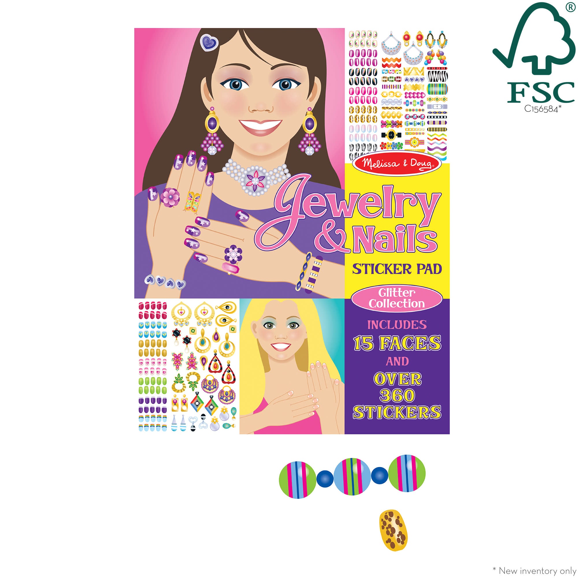 Sticker Pad - Jewelry & Nails Glitter Collection for DIY Crafts, Scrapbooking & Nail Art Decoration | Self-Adhesive Decorative Stickers for Phone Cases, Laptops & Planners
