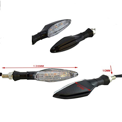 Universal Amber LED Motorcycle Turn Signal Lights - 2Pcs Front & Rear Indicators for Motorbikes - Durable Black Housing - Perfect for Cruisers, Sport Bikes & Custom Builds