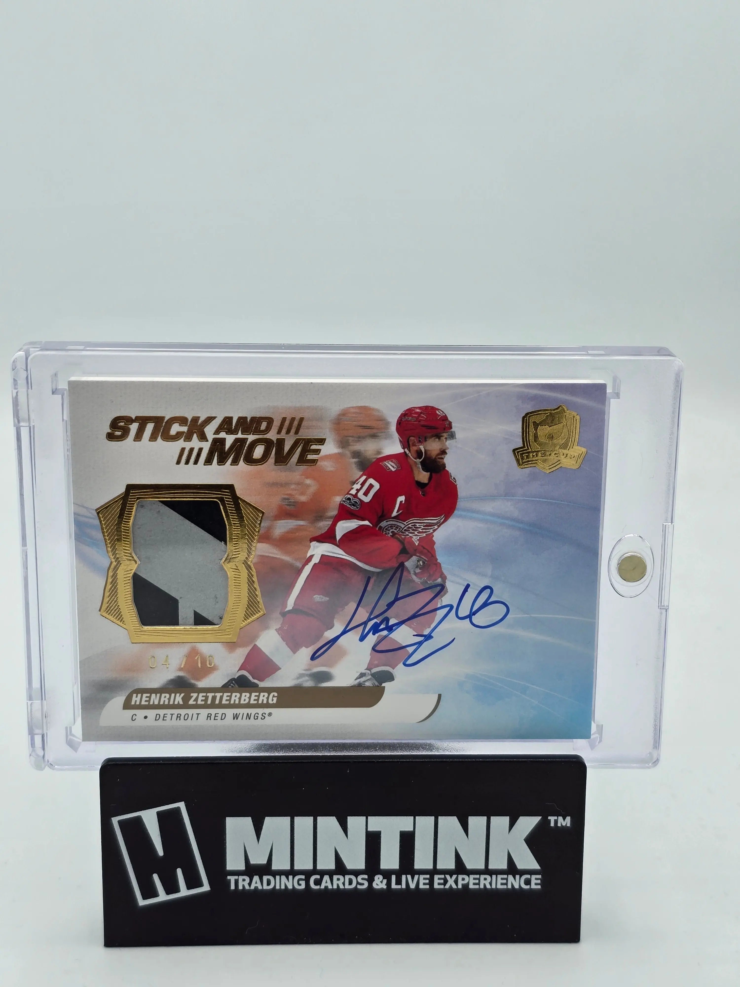 2020-21 Upper Deck The Cup Henrik Zetterberg Stick and Move Autograph Hockey Card /10 - Rare Collectible for NHL Fans & Sports Memorabilia Enthusiasts - Perfect for Display, Trading, and Investment