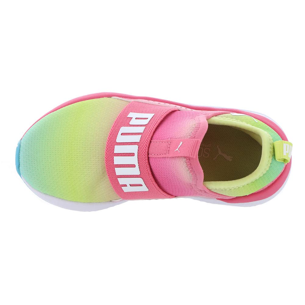 PUMA Soft Sophia Slip-On Ombre Sneakers for Little Girls - Comfortable Kids Casual Shoes for School, Play & Everyday Wear