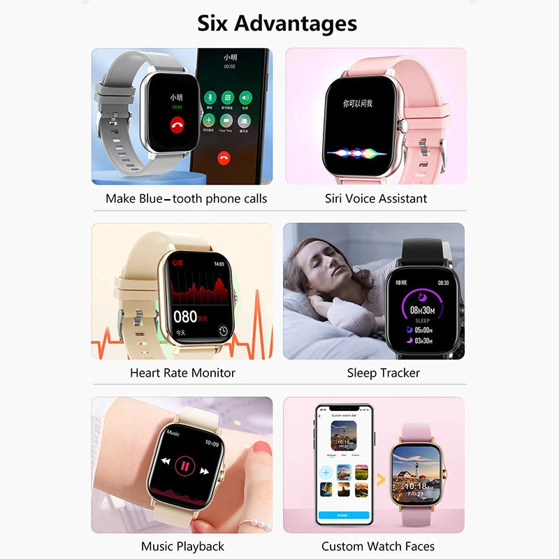 Fitness Smart Watch with Heart Rate Monitor, Sleep Tracking, Waterproof Activity Tracker for Running, Swimming & Outdoor Sports