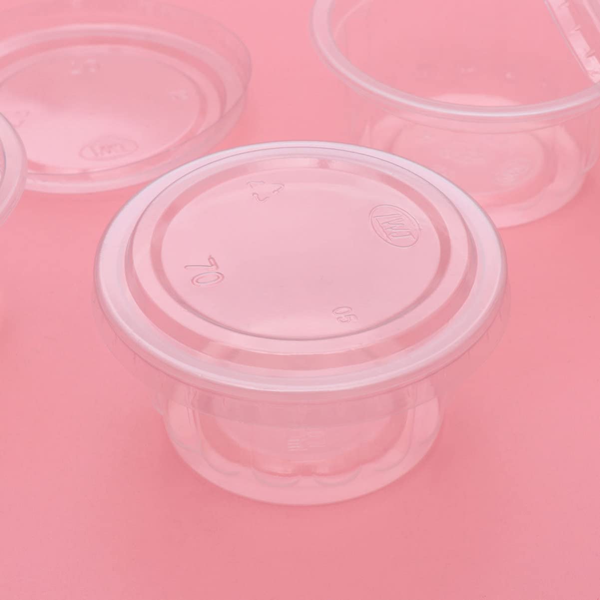NUOBESTY 100-Pack Clear Disposable Mini Food Storage Containers with Lids - Perfect for Salad Dressing, Condiments, Sauce, Yogurt, Jelly & Pudding | Ideal for Parties, Picnics, Takeout & Meal Prep