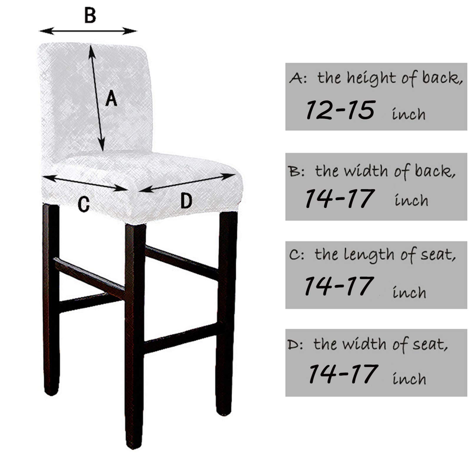 Stretch Soft Dining Chair Covers - Washable Bar Stool Slipcovers (2PCS, Dark Gray) - Perfect for Kitchen, Dining Room & Counter Stools