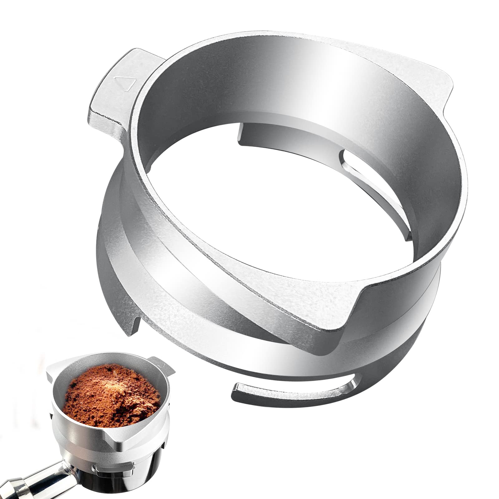 54mm Espresso Dosing Funnel - Stainless Steel Portafilter Funnel for Breville Barista Express/Pro & 54mm Portafilters | Hands-Free Coffee Dosing Tool for Professional Baristas & Home Brewing