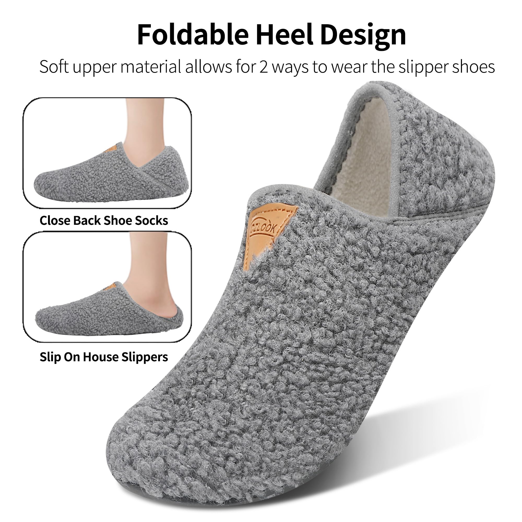 Comfortable Non-Slip House Slippers for Women & Men - Soft Indoor/Outdoor Slipper Socks with Grippy Sole - Perfect for Home, Hospital, Travel & Relaxation