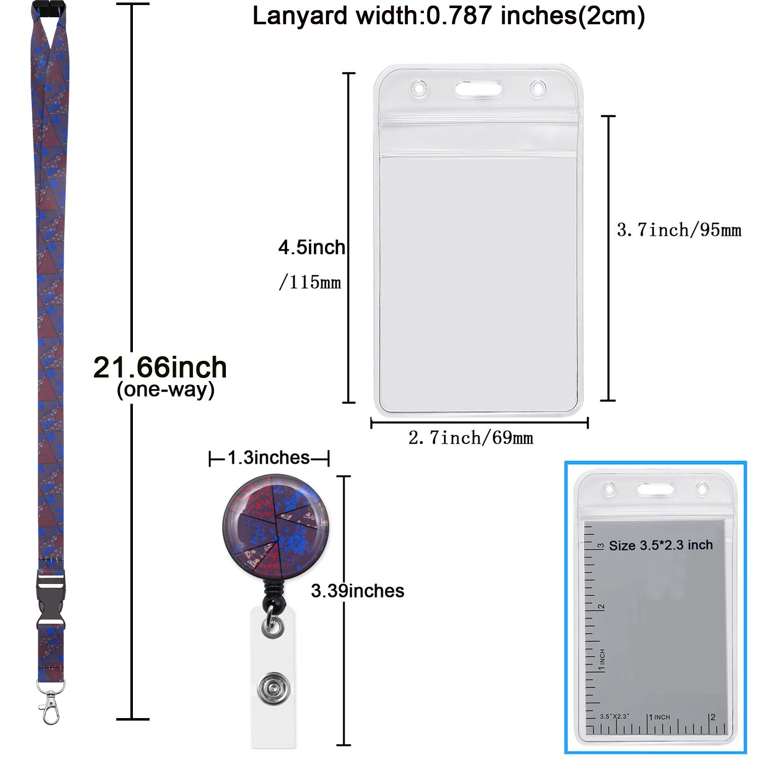 YOUOWO 2 Pack Cruise Lanyards with Badge Reel - for Office ID, Keys & Cards - for Work, Travel & Events