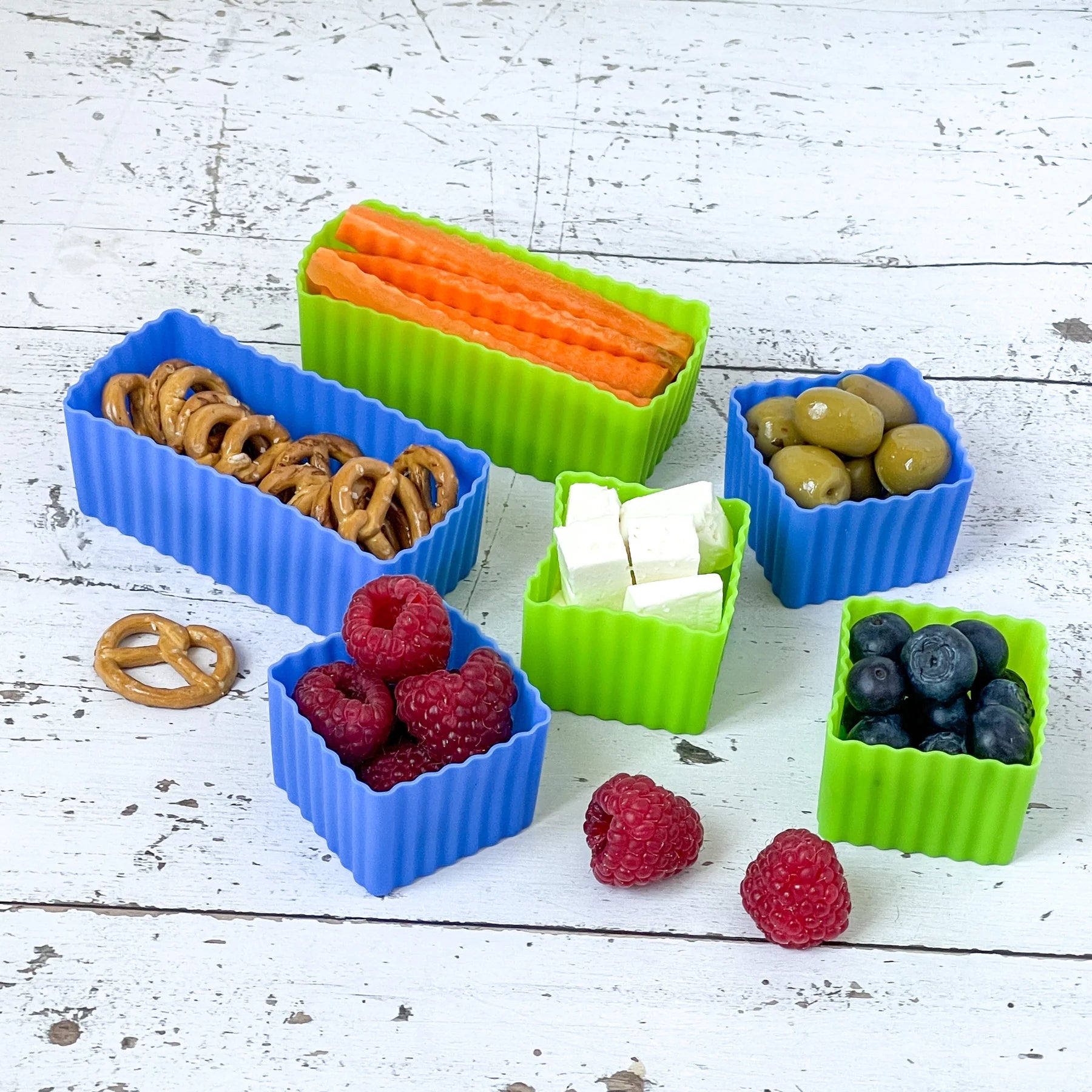 Yumbox Mini Silicone Bento Cups - 6 Pack Reusable Food Containers for Kids Lunch Box, Meal Prep & Snack Storage - BPA-Free Leakproof Silicone Dividers for School, Office & Picnic