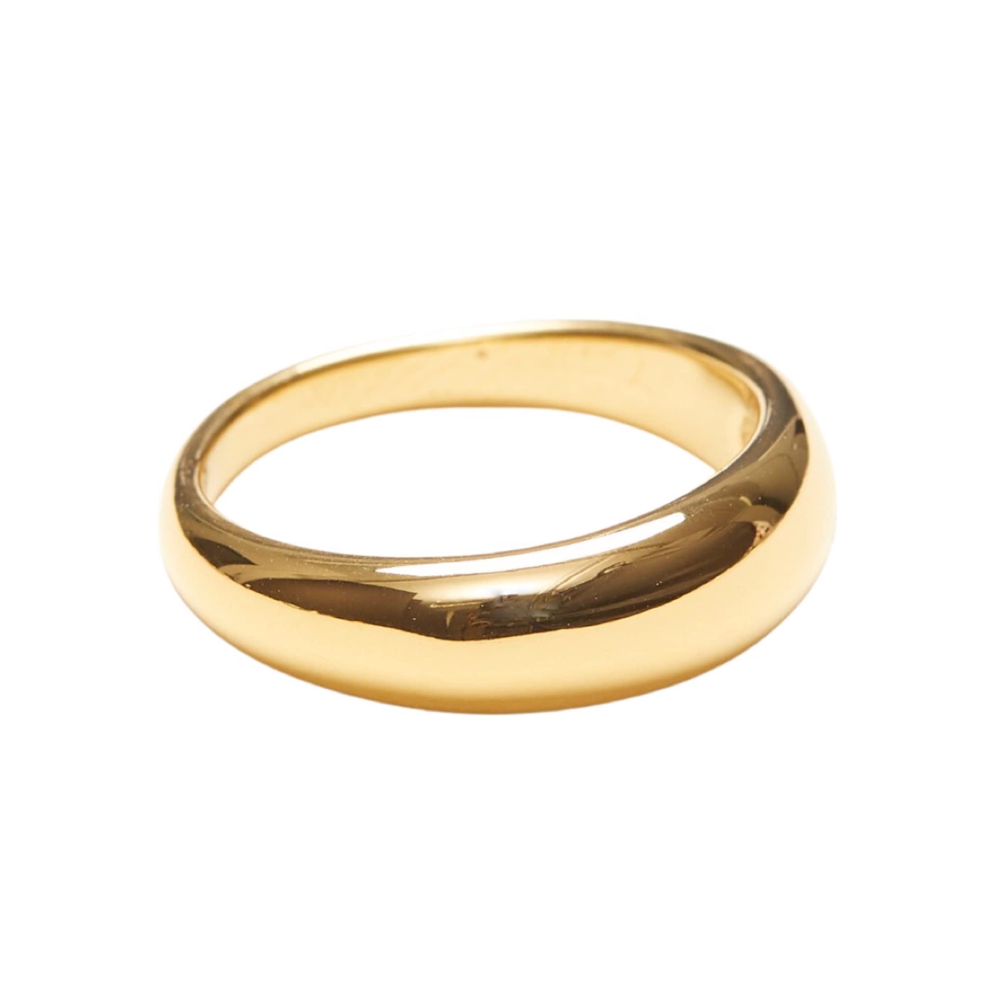 18K Gold Plated Dome Ring for Women - Minimalist Stackable Band Ring in Titanium Stainless Steel - Perfect for Instagram, Everyday Wear & Gift Giving