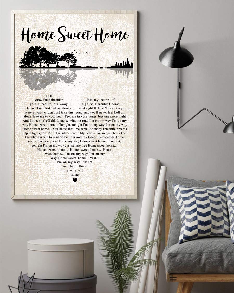 Home Sweet Home Song Lyrics Poster Print - Mattata Decor Gift Portrait Wall Art (12