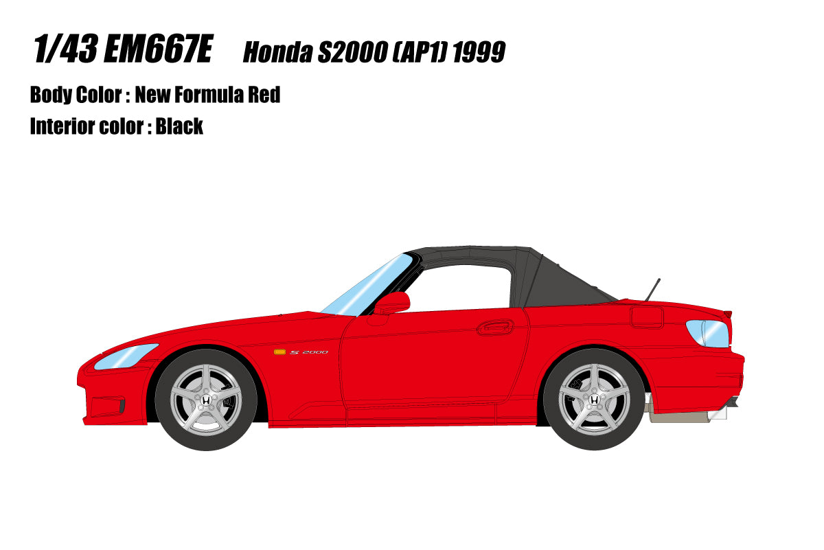 Eidolon 1:43 Scale Honda S2000 AP1 1999 Diecast Model Car - Collectible Miniature Vehicle for Display, Gifts & Car Enthusiasts - Perfect for Home Decor, Office Desk & Model Car Collections