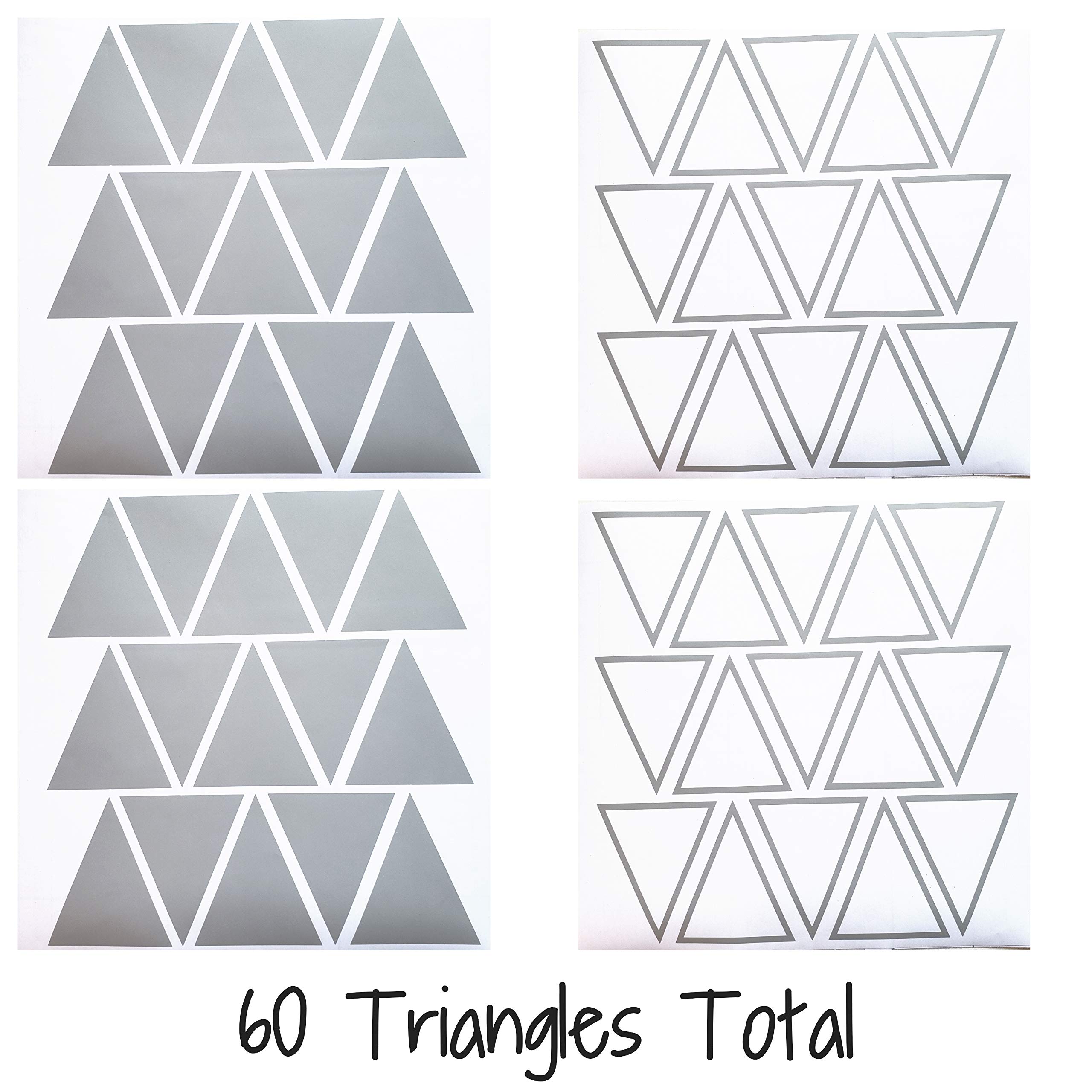 Tribal Triangles Peel and Stick Wall Decals - Grey Vinyl Wall Stickers for Kids Room, Nursery, Living Room Decor | Easy DIY Home Decoration for Bedroom, Playroom & Dorm