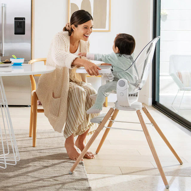 360° Swivel Cloud High Chair with Clear Seat - Adjustable Height & Easy Clean for Babies & Toddlers | Perfect for Dining, Feeding & Playtime at Home